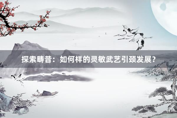探索畴昔：如何样的灵敏武艺引颈发展？